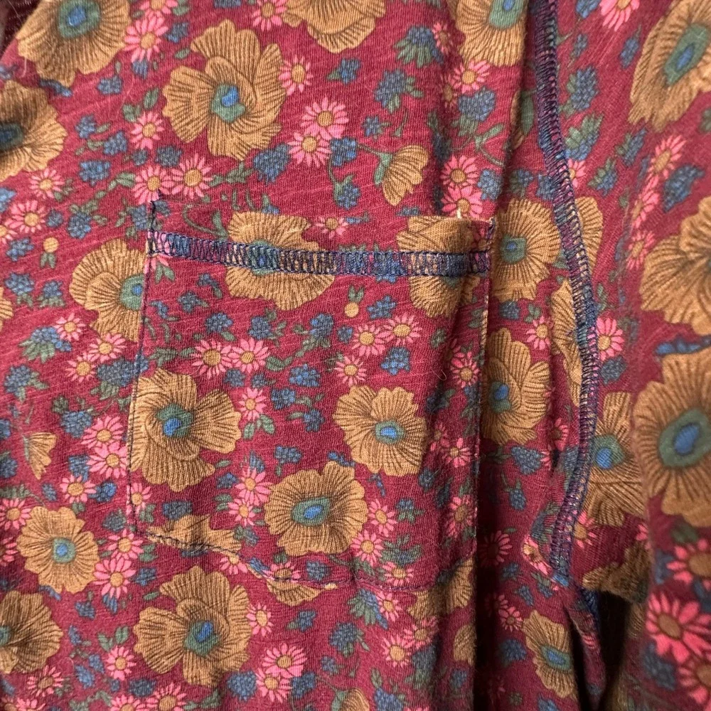NWT Natural Life Floral Maxi Dress Women Large Burgundy Boho LHDRS002463